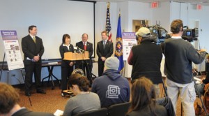 (Left to right) FBI Assistant Special Agent in Charge (ASAC) Michael Harpster, Newark Division; ASAC Belle Chen, New York Division; ETS Chief Operating Officer Steve Childress; and ETS North Central Regional Managing Director Rick Battelle Photo Credit: Matthew Coleman, FBI