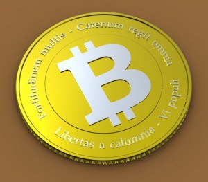 3-D model of a virtual bitcoin. Photo: Trader Tim/Flickr