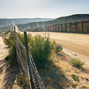 Border fence along Mexico and the U.S.