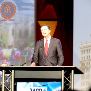 FBI Director James Comey in Chicago delivering speech at the International Association of Chiefs of Police. (ticklethewire.com photo)