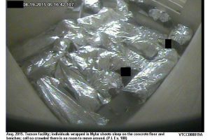 Detainees used these mylar mats to stave off the cold in detention centers. 