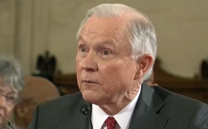 Jeff Sessions at the confirmation hearing. 