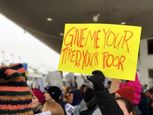 Protest at Detroit Metro Airport over President Trump's travel ban. Photo by Steve Neavling. 