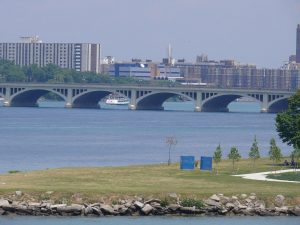 The McArthur Bridge on Belle Isle in Detroit. 