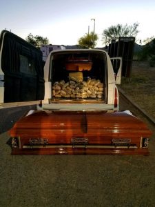 Marijuana was found inside this coffin. Photo via Border Patrol. 